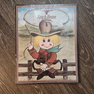 Vintage Cowboy Puzzle Boys Room Decor